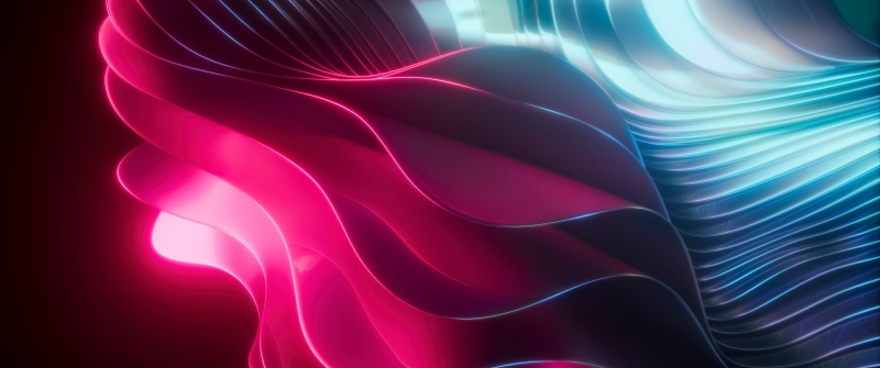 Pink light, Blue abstract, Light trails, Glowing lines, Modern, 5K, 8K, Futuristic