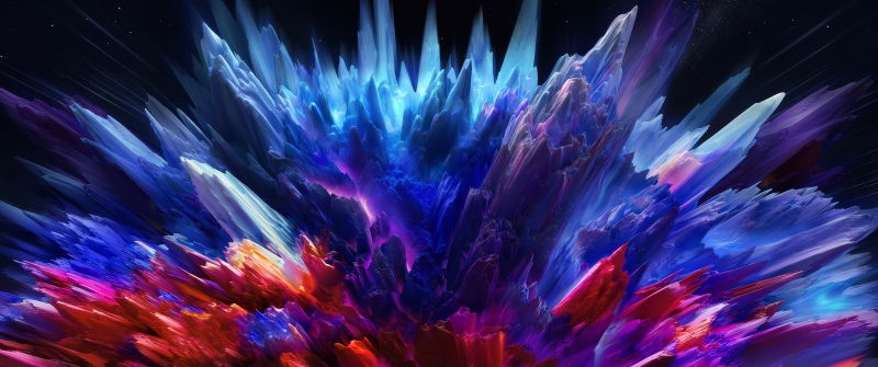Explosion, Color burst, Digital Art, Cosmic, Vivid, Neon, Energetic, 12K, 5K, 8K