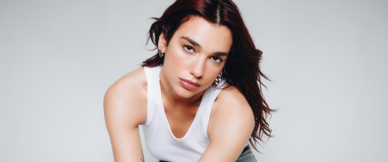 Dua Lipa, 2025, Albanian singer, 5K, White background