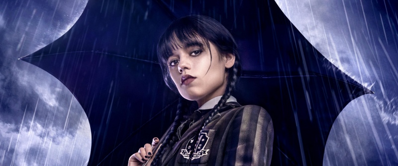 Jenna Ortega as Wednesday Addams, 5K, Wednesday (Netflix), Netflix series, Poster