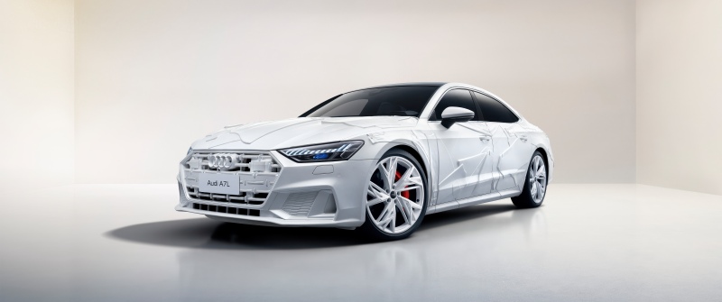 Audi A7L 55 TFSI quattro, 2025, 5K, White cars, White aesthetic