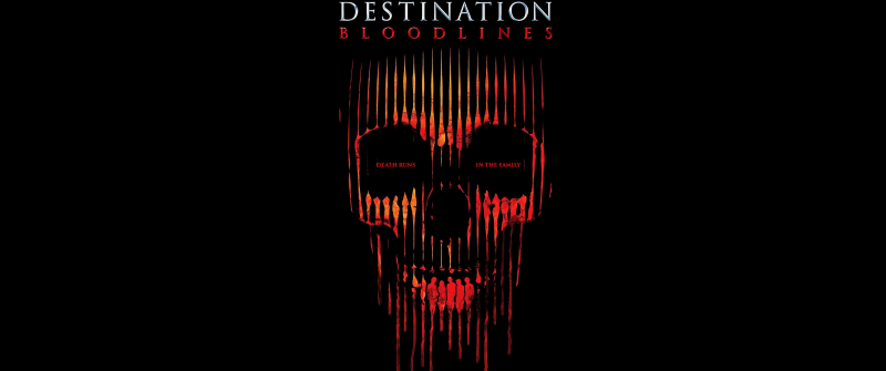 Final Destination: Bloodlines, AMOLED, Black background, 2025 Movies, Skull, Gothic