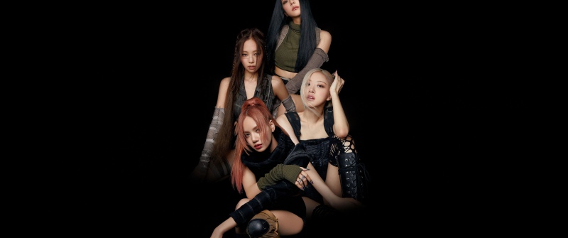Blackpink, Pink Venom, Lisa, Jennie, Jisoo, Rose (Blackpink), Black background