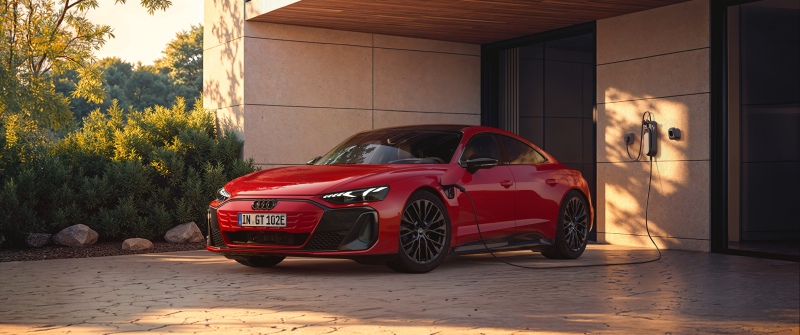 Audi e-tron GT quattro, 2025, Luxury electric cars, Red cars
