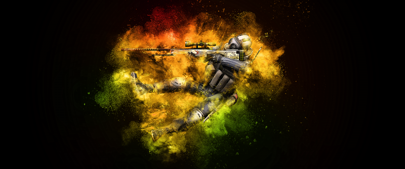 CS GO, Sniper, Counter-Strike: Global Offensive, Splash, Dark background