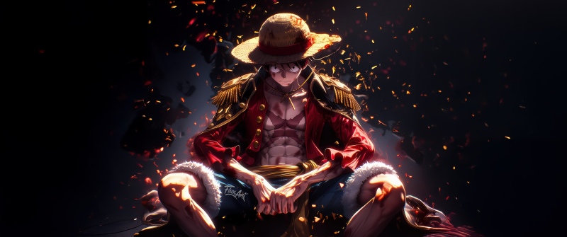 Straw Hat Luffy, One Piece, AI art, Monkey D. Luffy, 5K