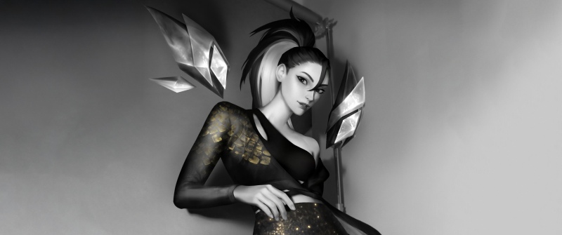 Kai'Sa, 8K, KDA, Monochrome, 5K
