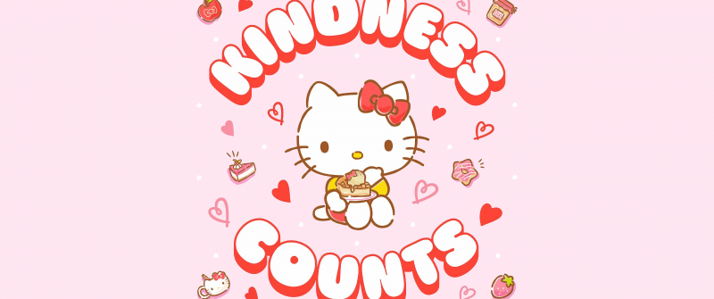 Hello Kitty, Kindness, 5K, Pastel pink