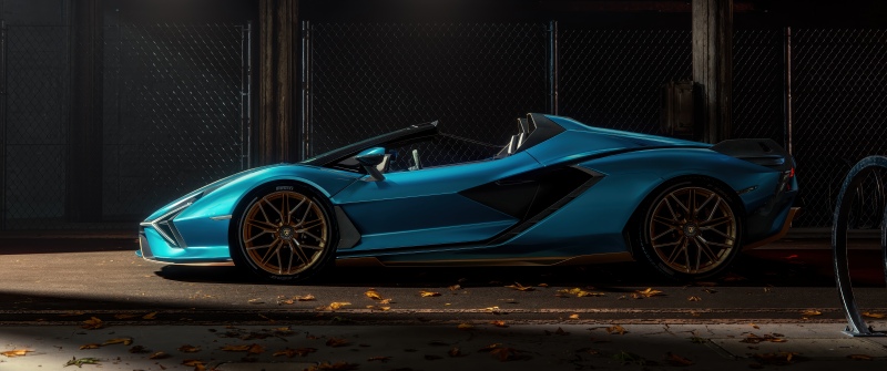 Lamborghini Sián Roadster, Hanger, Aesthetic, Hybrid sports car, 5K