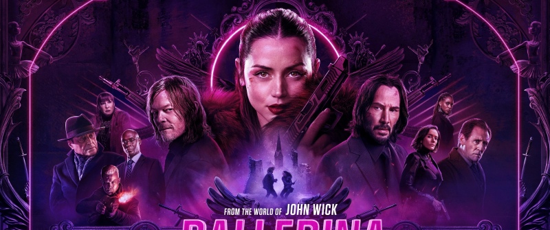 Ballerina, Movie poster, Purple aesthetic, 2025 Movies, Ana de Armas