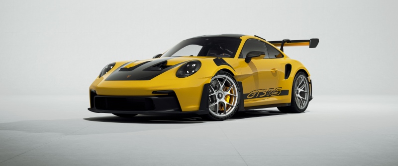 Porsche 911 GT3 RS, 5K, Yellow cars