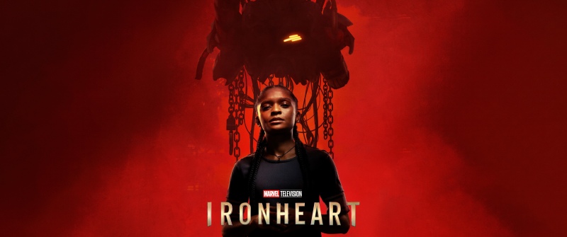 Dominique Thorne, Ironheart, 2025 Series, Marvel Cinematic Universe, Red background, Marvel Comics, TV series