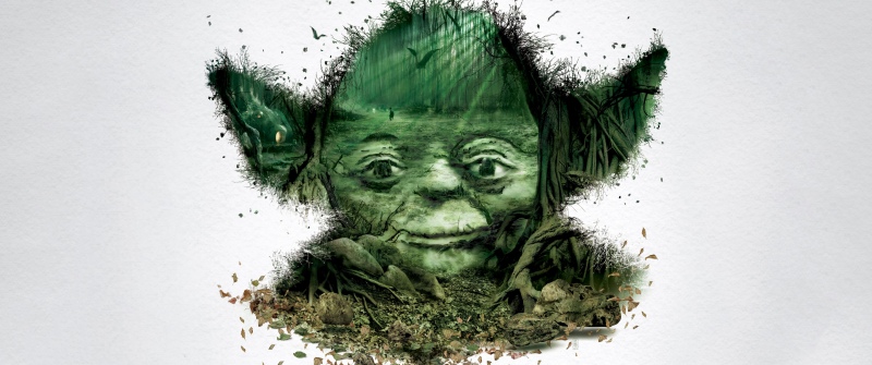 Yoda, Star Wars, 5K, Artwork, White background