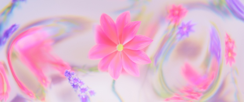 Dreamy, Abstract flower, Luminous, Floral Background, Ethereal, Pink flower, Pastel pink, Iridescence