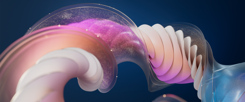 Translucent, Pastel gradient, 3D Render, Abstract art, Fluid gradient, Dark blue