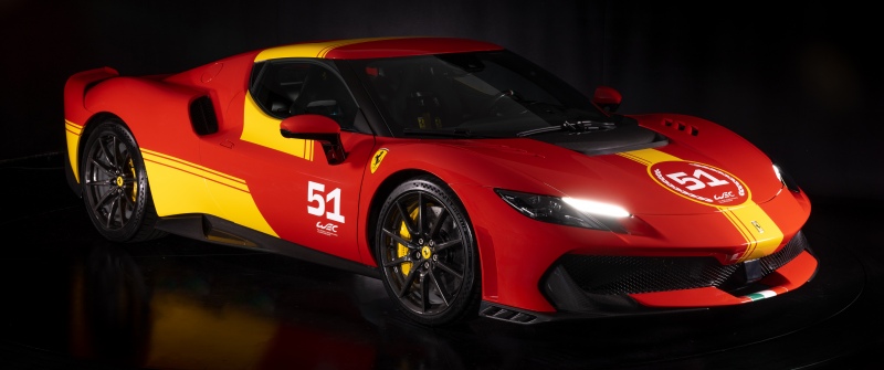 Piloti Ferrari 296 Speciale, 2025, 5K, 8K, Red cars, Dark background