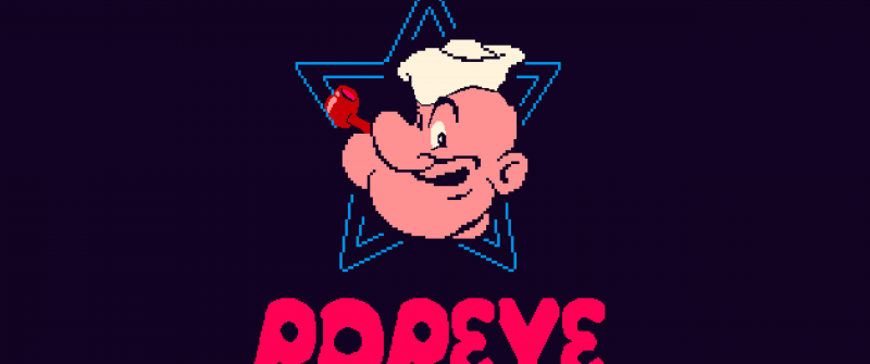 Popeye, Pixel art, Retro, Dark background, 5K