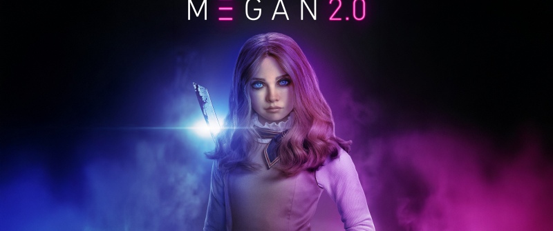 M3GAN 2.0, Movie poster, 5K, 2025 Movies, Neon background