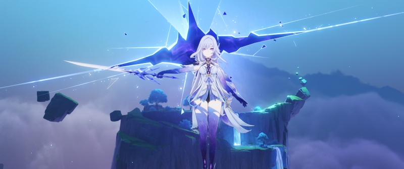 Skirk, Blue aesthetic, Anime girl, Genshin Impact