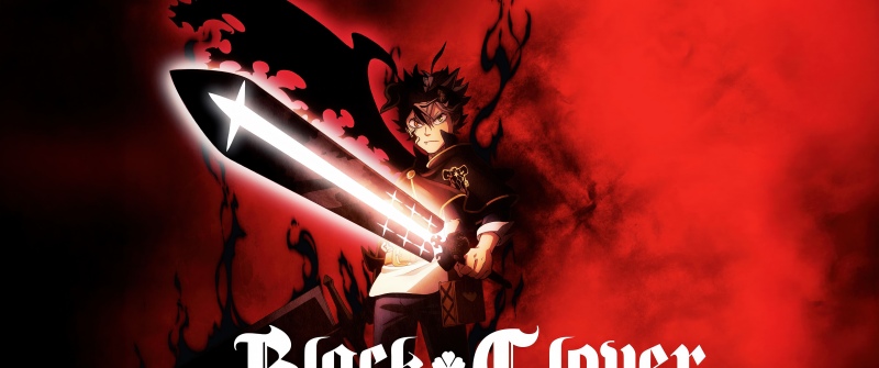 Black Clover, Asta, Sword, Red background, Demon, 5K