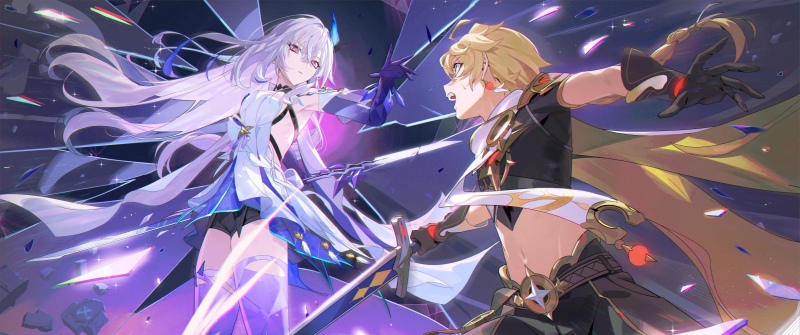 Skirk x Aether, Genshin Impact, Skirk, Aether, 5K