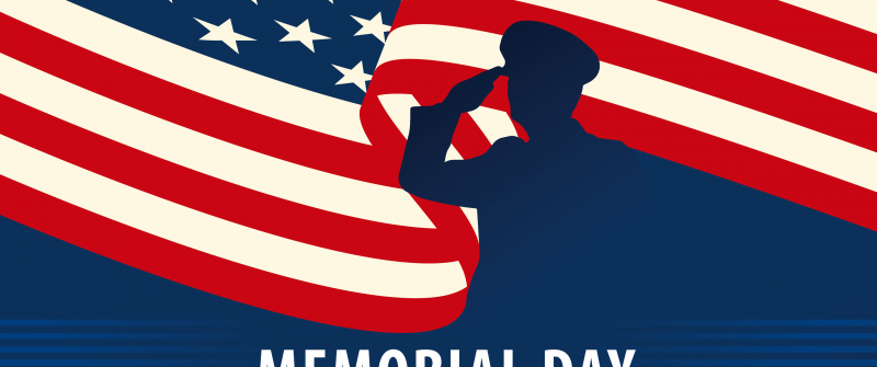 Memorial Day, Patriotic, American flag, Soldier, Salute, Dark blue
