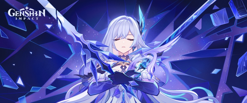 Skirk, Anime girl, Anime warrior, Blue aesthetic, Shattered, Genshin Impact