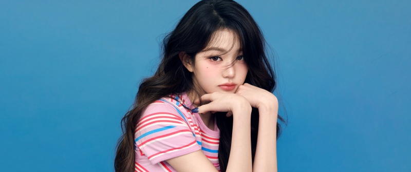 Jang Wonyoung, Blue background, 5K, 8K, K-pop idol