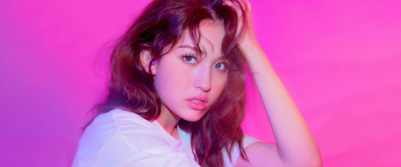 Jeon Somi - Outta My Head, 8K, Pink aesthetic, Monochromatic, Pink background, K-pop, 5K