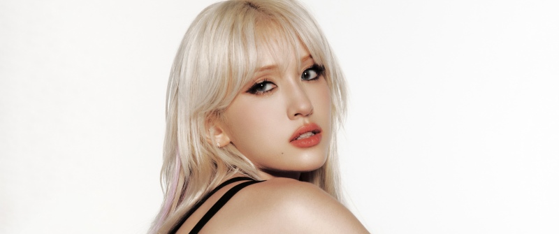 Jeon Somi, Blonde, 8K, Portrait, K-pop, 5K, White background