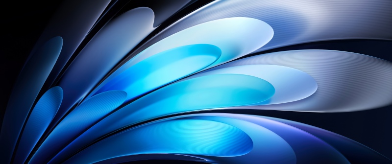 Vivo Pad, Blue abstract, Gradient Abstract, Curves, Modern, 5K, Stock, Dark background