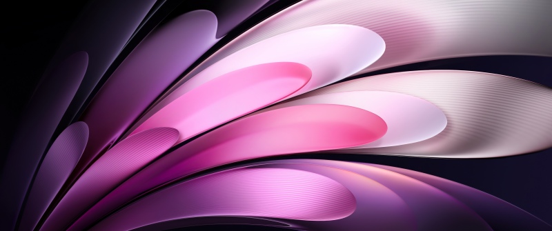 Vivo Pad, Dark theme, Gradient Abstract, Curves, Modern, 5K, Stock, Dark background, Pink abstract