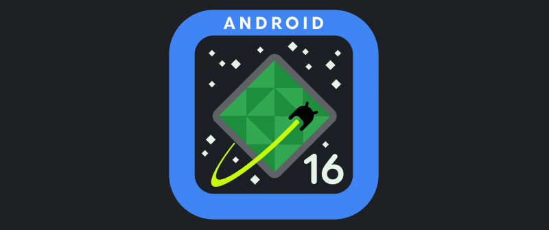 Android 16, 5K, Dark background, Android logo