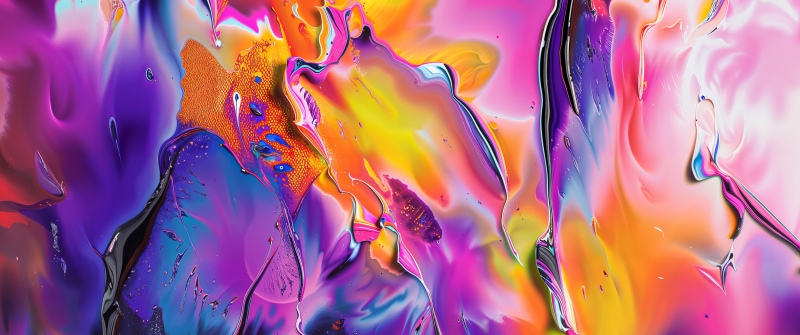 Multicolor, Fluid art, Glossy, Colorful abstract