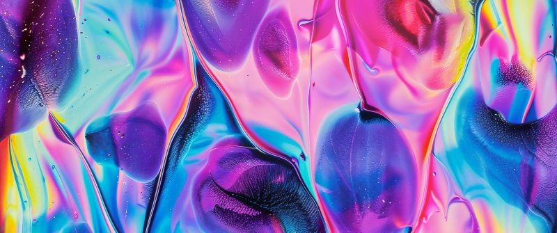 Holographic, Liquid art, Vibrant, Colorful abstract, 5K