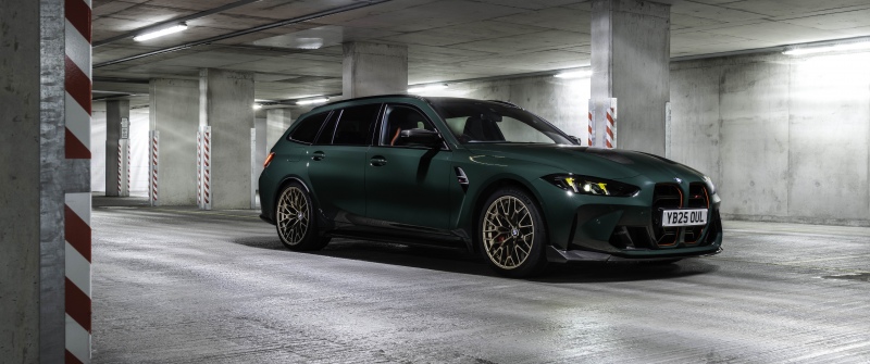 BMW M3 CS Touring, 2025, 5K, 8K, Dark green, Parking garage