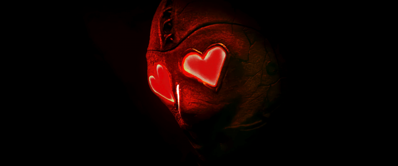 Heart Eyes, 2025 Movies, Dark background, Red hearts, Horror Movies