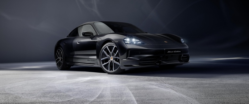 Porsche Taycan 4S, Black Edition, 2025, 5K, Black cars