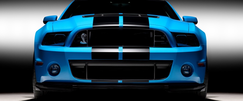 Ford Mustang Shelby GT500 SVT, 5K, Muscle cars, Racing stripes, Front View