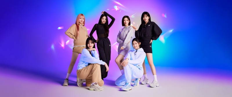 IVE (K-pop), Puma Campaign, An Yujin, Gaeul, Rei (IVE), Jang Wonyoung, Liz (IVE), Leeseo, Colorful background, Vibrant, 5K