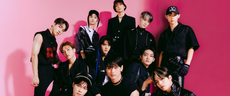ATEEZ, Pink background, 5K, K-pop group, Hongjoong, Seonghwa, Yunho, Yeosang, San (ATEEZ), Mingi, Wooyoung, Jongho