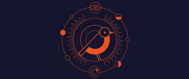 Ubuntu 24.10 Oracular Oriole, Navy blue background, Stock, Celestial, Geometric, 5K