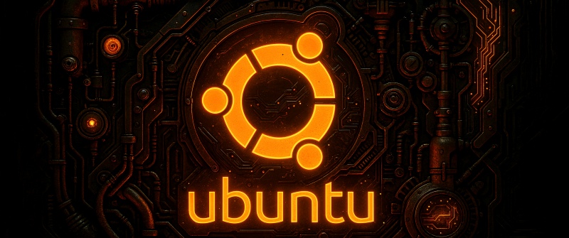 ubuntu, Neon logo, Dark background, Futuristic, 5K