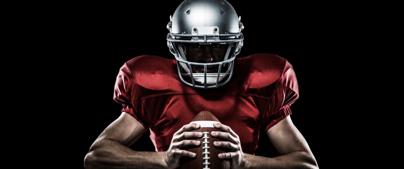 American football player, 8K, AMOLED, 5K, Jersey, Helmet, Black background