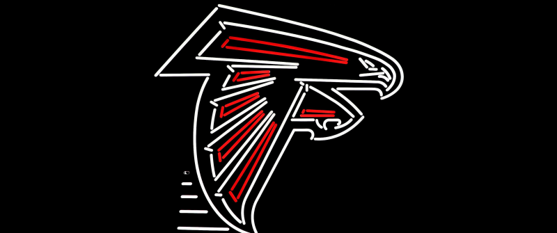 Atlanta Falcons, AMOLED, Black background, NFL team, Logo, American football team, LED lighting