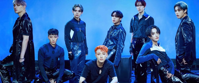 ATEEZ - Dejavu, 5K, Blue background, Hongjoong, Seonghwa, Yunho, Yeosang, San (ATEEZ), Mingi, Wooyoung, Jongho
