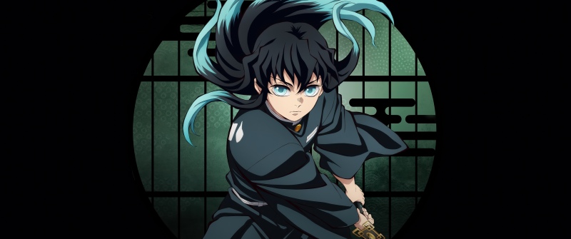 Muichiro Tokito - Infinity Castle, 5K, Anime movie, Demon Slayer: Kimetsu No Yaiba Infinity Castle, Black background, Muichiro Tokito