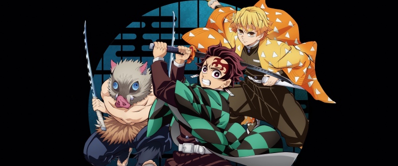 Demon Slayer: Kimetsu No Yaiba Infinity Castle, Anime movie, 5K, Tanjiro Kamado, Zenitsu Agatsuma, Inosuke Hashibira