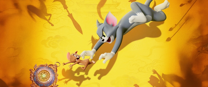Tom And Jerry: Forbidden Compass, 2025, Animation movies, 5K, Tom & Jerry, 2025 Movies, Yellow background