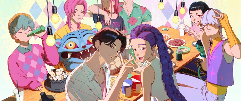 Huntrix, Saja Boys, KPop Demon Hunters, Rumi (Huntrix), Mira (Huntrix), Zoey (Huntrix)